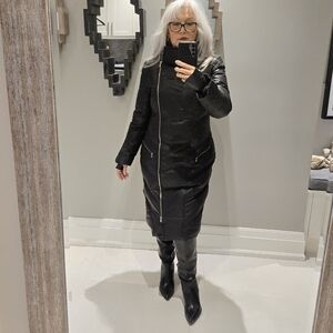 Danier Long Leather Coat Sm